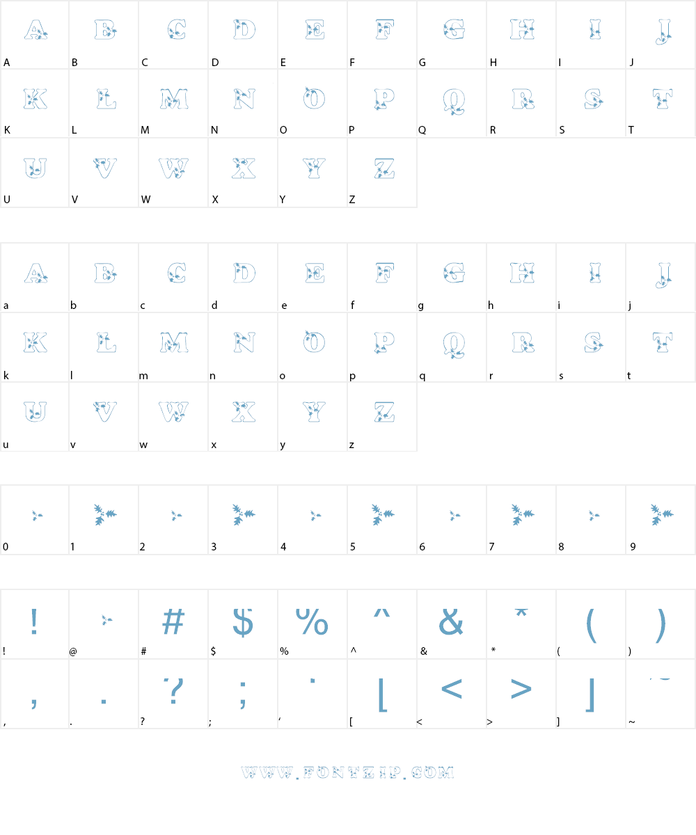 KR Holly Font Character